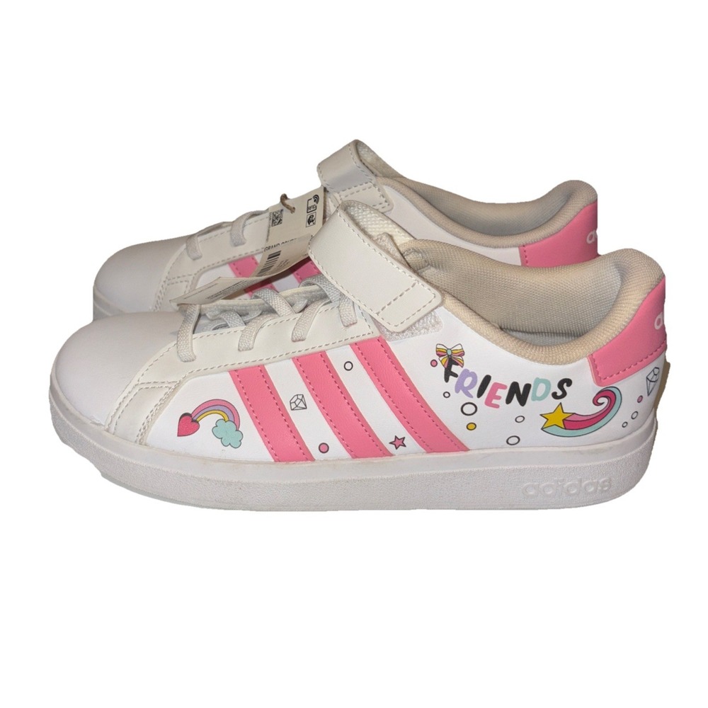 Adidas Grand Court Minnie Mouse Friends Womens Sz 5.5 Shoes White Pink Sneakers